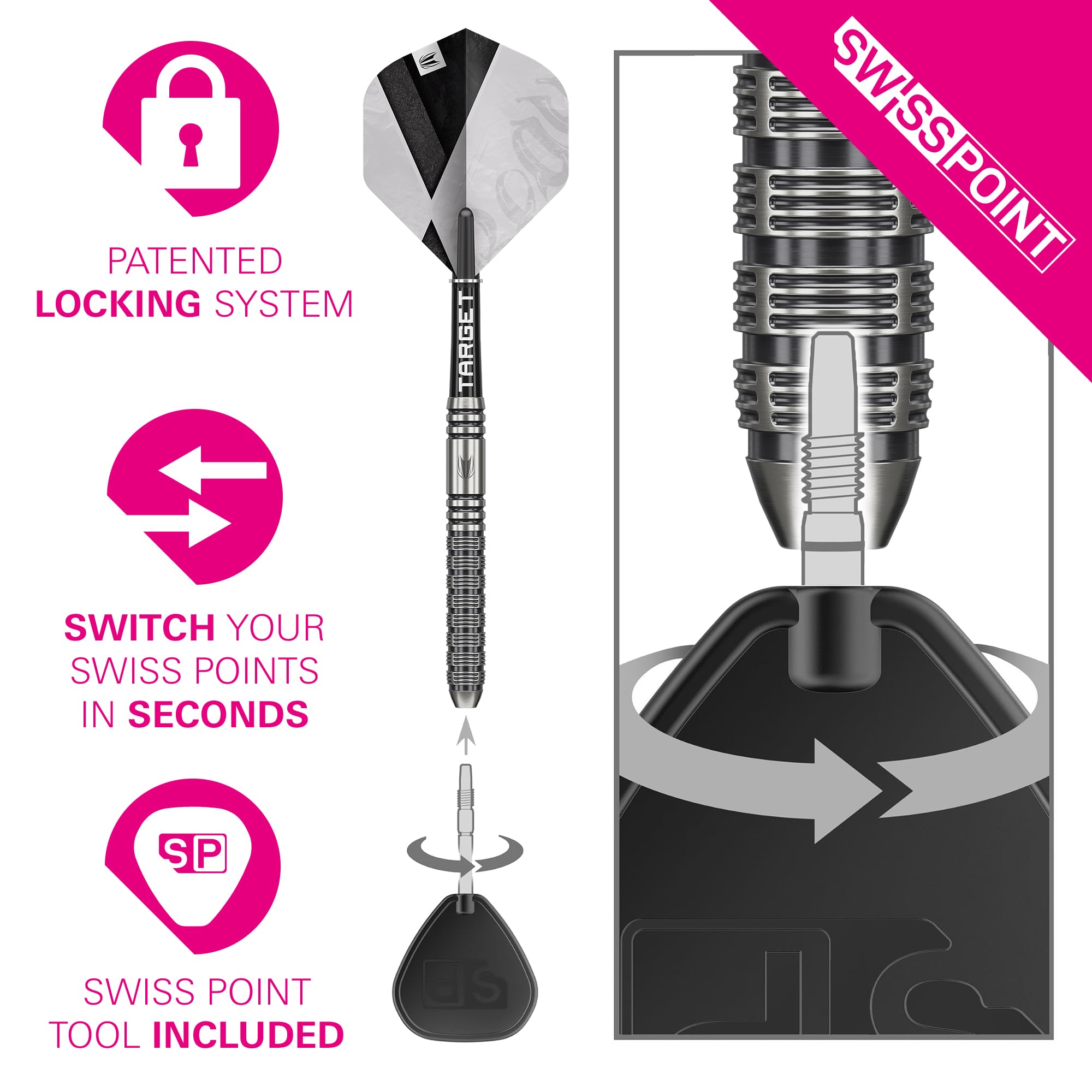 Target Darts Beau Greaves Steel Tip Dart Set, 25G | 90% Tungsten